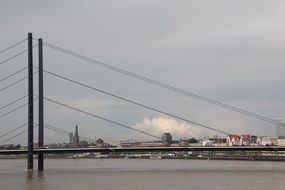 steel bridge over the river Rhine, germany, Dusseldorf