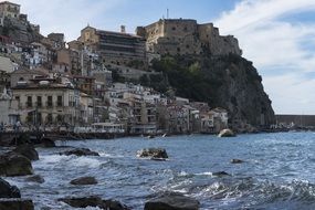 houses on a rocky coast in calabria