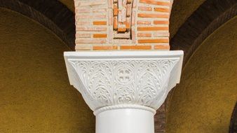 carved pillar capitals of a church in ayios dimitrios