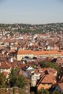 panorama of city roofs in Stuttgart