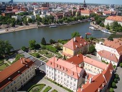 Aerial view of city in Poland