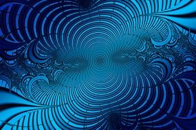 curlicue background with waves and leaves