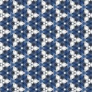 blue-white geometric flowers pattern