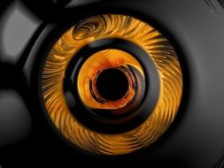 fractal pattern with black and orange circles