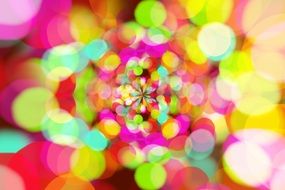 glare of colorful lanterns