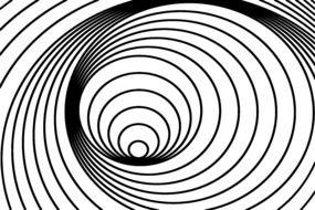 black spiral on white background