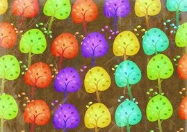 Background of the drawn color trees