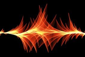 sound wave particles on black background