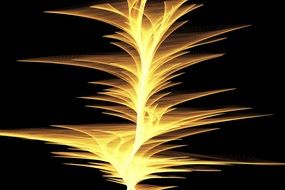 yellow sound waves on a black background