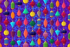 purple background with multi-colored gems
