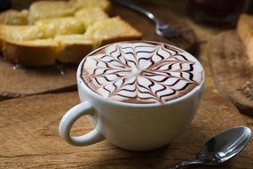 cappuccino with pattern on the milk foam