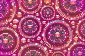 abstract background with purple flowers