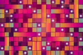 grid of colored squares and dots