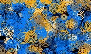 abstract blue and yellow circles