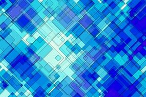 abstract drawing of blue squares