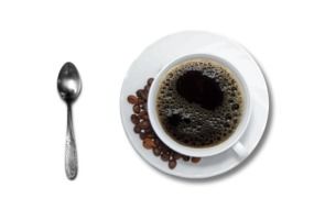 isolated cup of black coffee