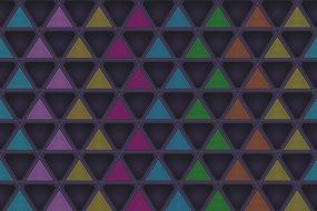 dark background with colorful triangles