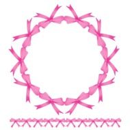 Bow Ribbon Wreath Frame Pink