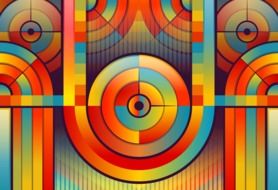 colorful background with different shapes
