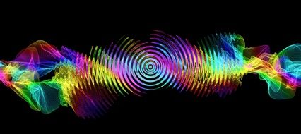 banner with waving colorful light