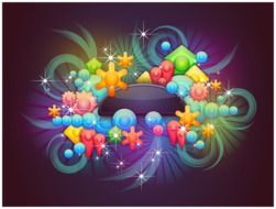 Abstract Badge Colorful Print