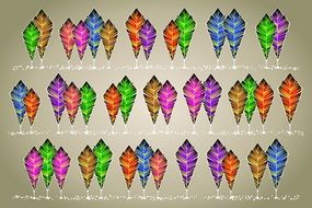 background with colorful abstract leaves