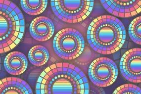 colorful circles background with sectors