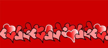 red banner with hearts