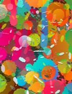 bright colorful pattern in impasto style