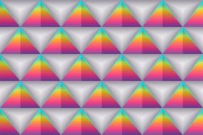 colored triangles in a row against a background