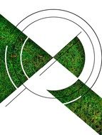 abstract white green design