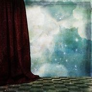 Curtain Stars Clouds Floor