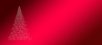 red banner with stylish Christmas tree