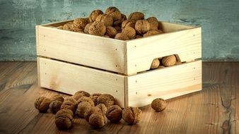 Nuts Crop Wooden Crate