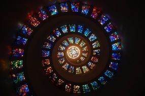 Stained Glass Spiral Circle