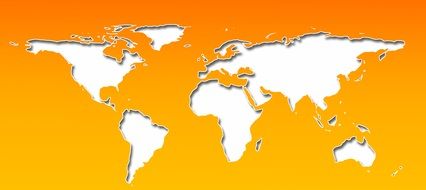 earth map on the yellow background
