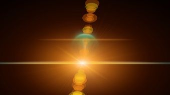 yellow light flare on a dark background