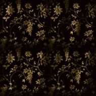 black background with golden floral pattern