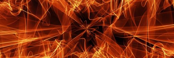 orange flame of fire on black background