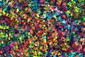 whirl of colorful rectangles