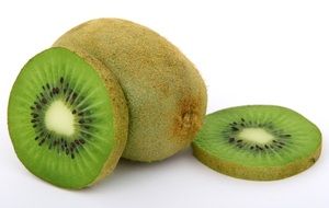 sliced kiwi on the white background