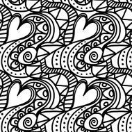 seamless black and white hearts