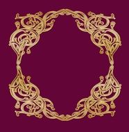 photo frame on the burgundy background