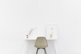 Desk White Background White Room
