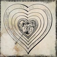 vintage heart with an angel