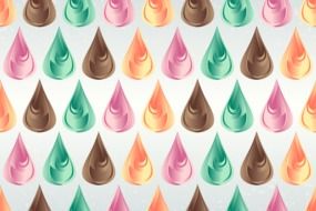 white background with colorful dots