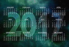 calendar with numbers as background