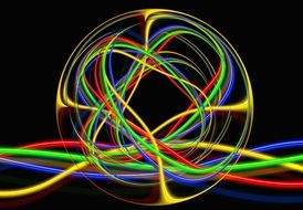 transparent ball with multicolored lines