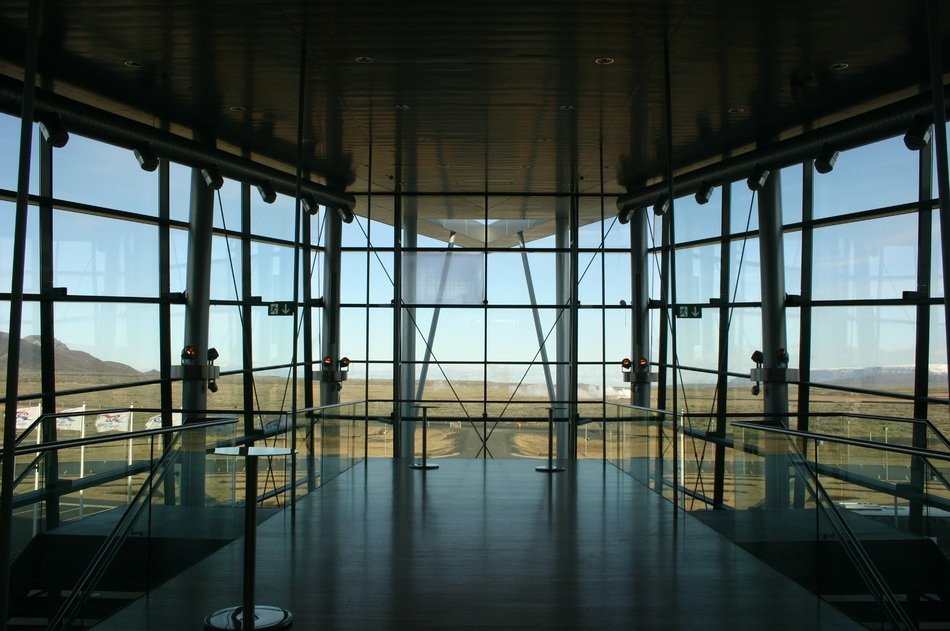 glass walls in a building in iceland