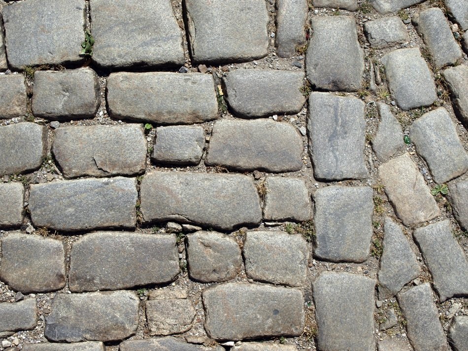 stonework on the road close-up